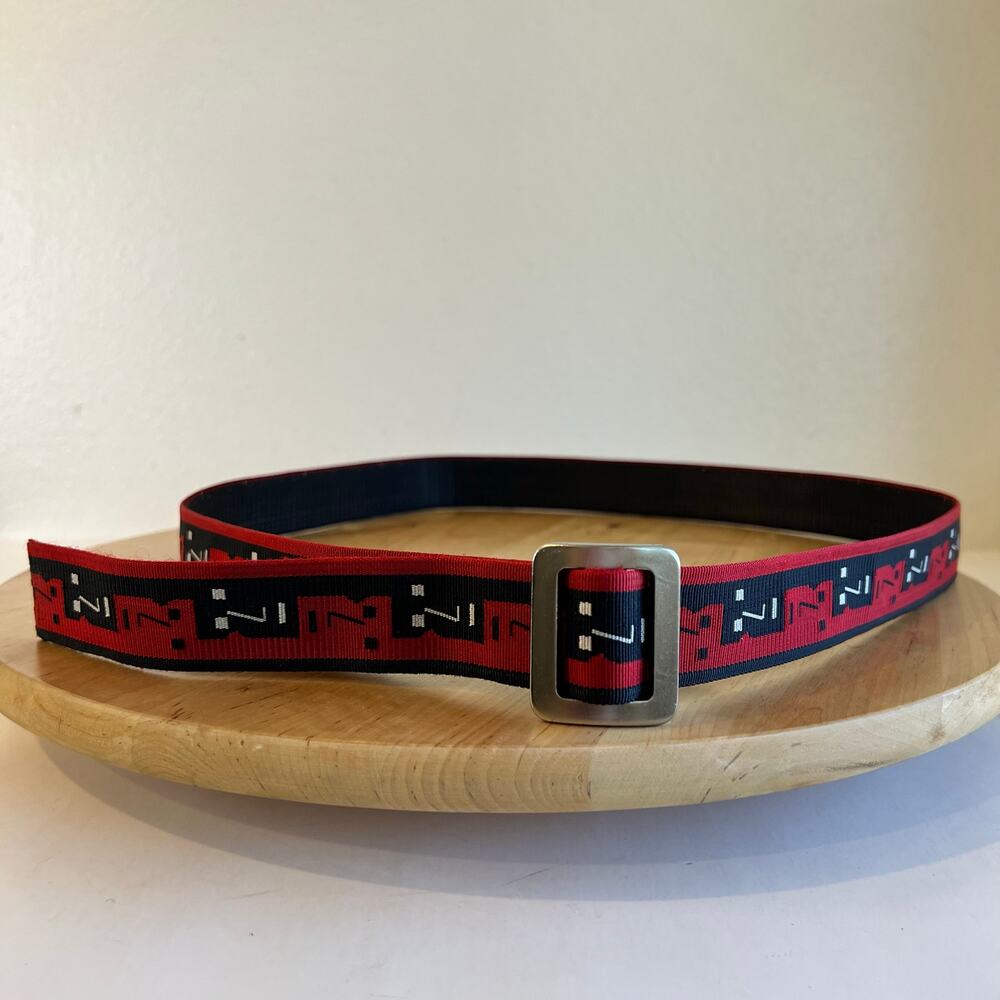 USA Colorado Bison Red & Black Face Abstract Unisex Belt Size Large